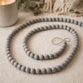 60" Wood Bead Garland - Gray