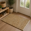 24" x 35" Jute Chindi Hemmed Rug - Natural White