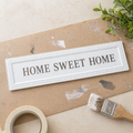 18" x 5" Metal Embossed Sign - White | Magnetic