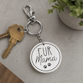 2" Reversible Wood Key Charm - Fur Mama/Paw Print | White and Black