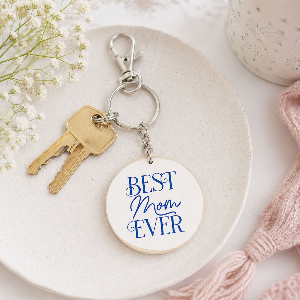3" Reversible Wood Keychain - Best Mom Ever | Mother's Day Collection