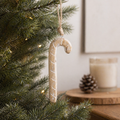 8" Mango Wood Ornament - Candy Cane