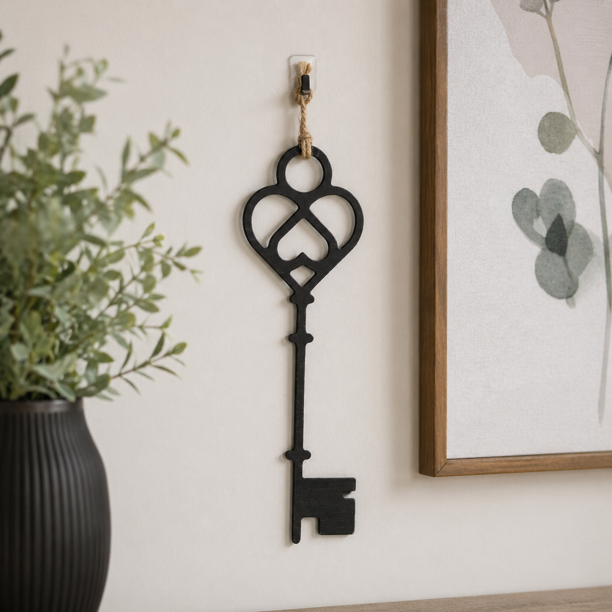 12" Metal Shape - Key | Black | You and Me Collection