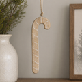13" Mango Wood Ornament - Candy Cane