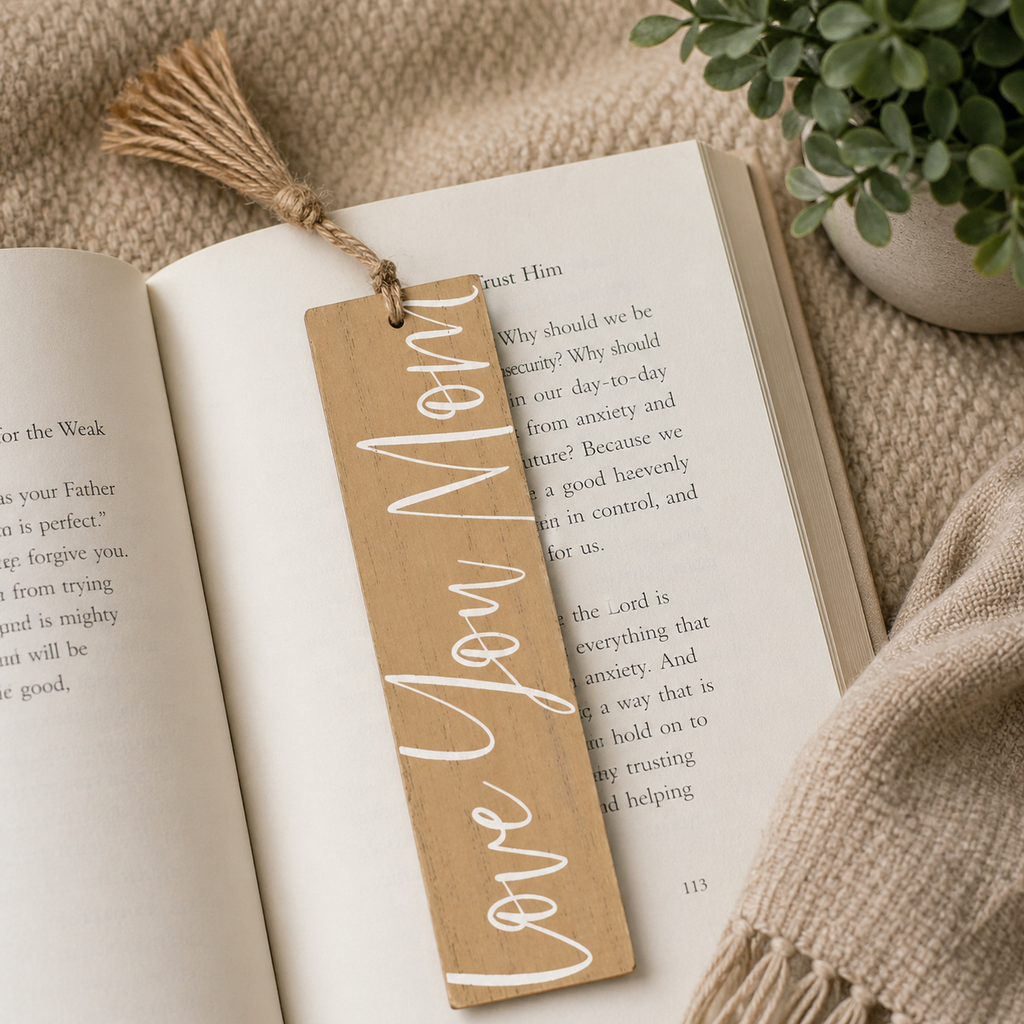 8” Reversible Wood Bookmark with Tassel - Love You Mom | Mother’s Day Collection
