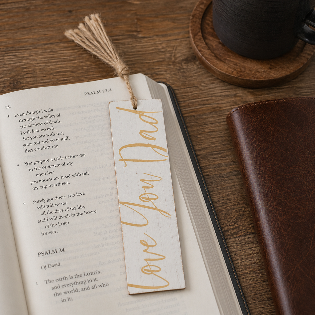 8" Reversible Wood Bookmark with Tassel - Love You Dad | Father's Day Collection