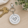 2" Reversible Wood Keychain - World's Best Mom | White and Gray