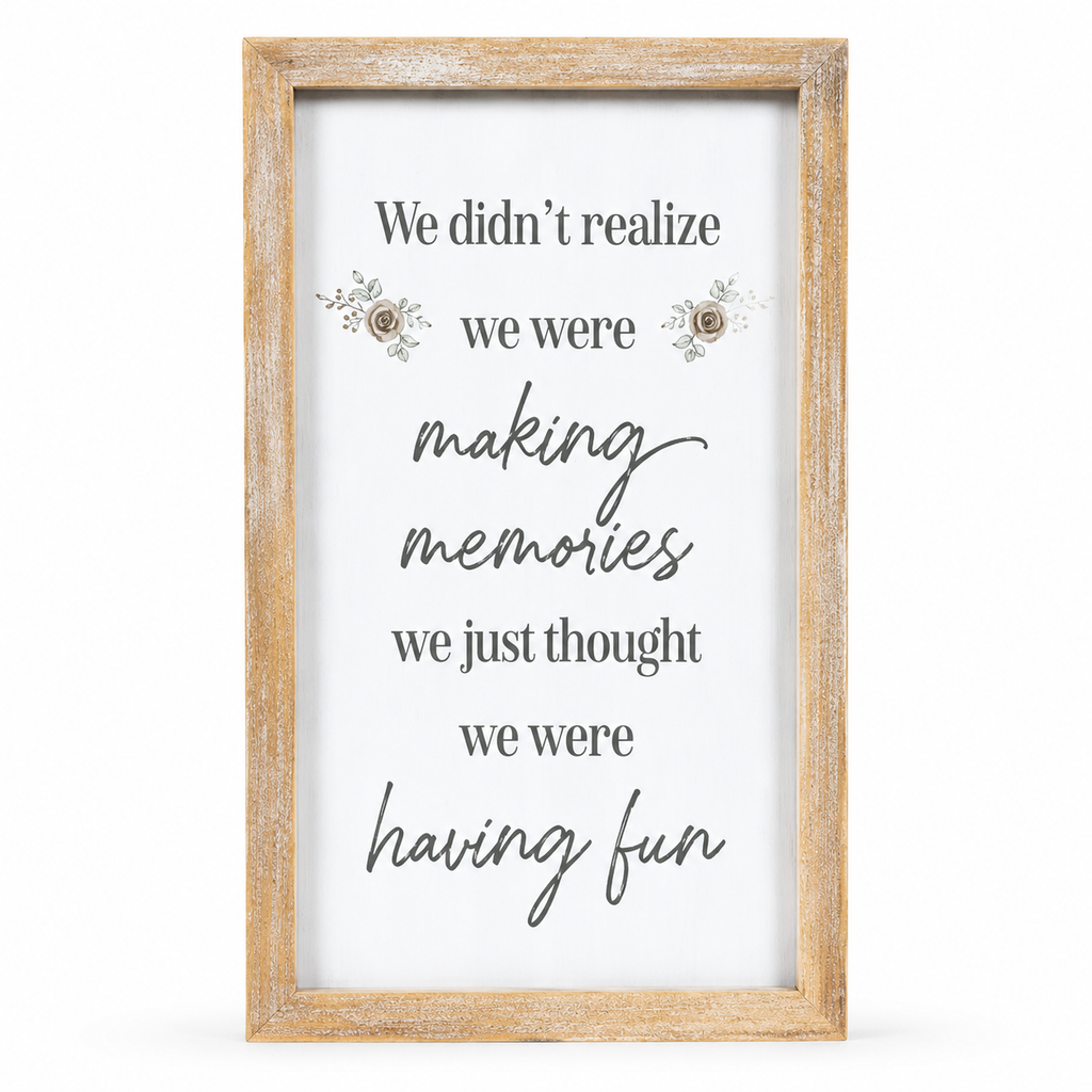 9" x 16" Reversible Wood Framed Wall Art - Love You Mom/Memories | Multicolor