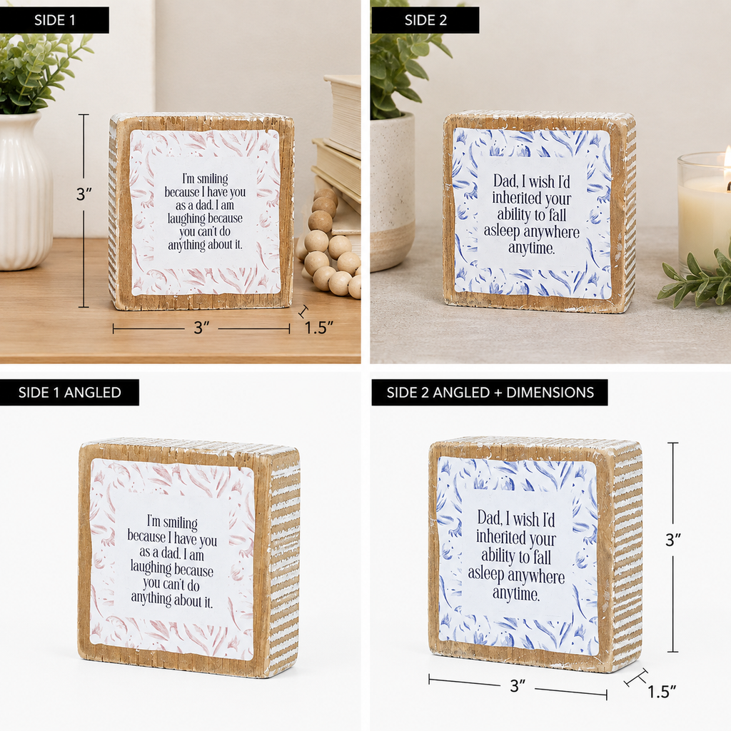 3" Reversible Wood Block Sign - Ability/Dad