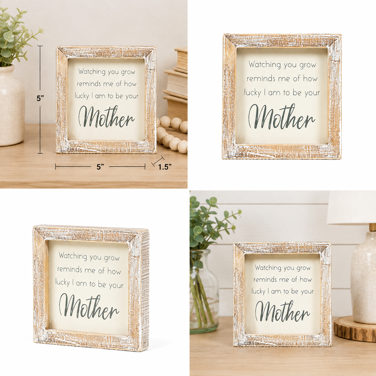 5" Wood Framed Sign - Watching You Grow