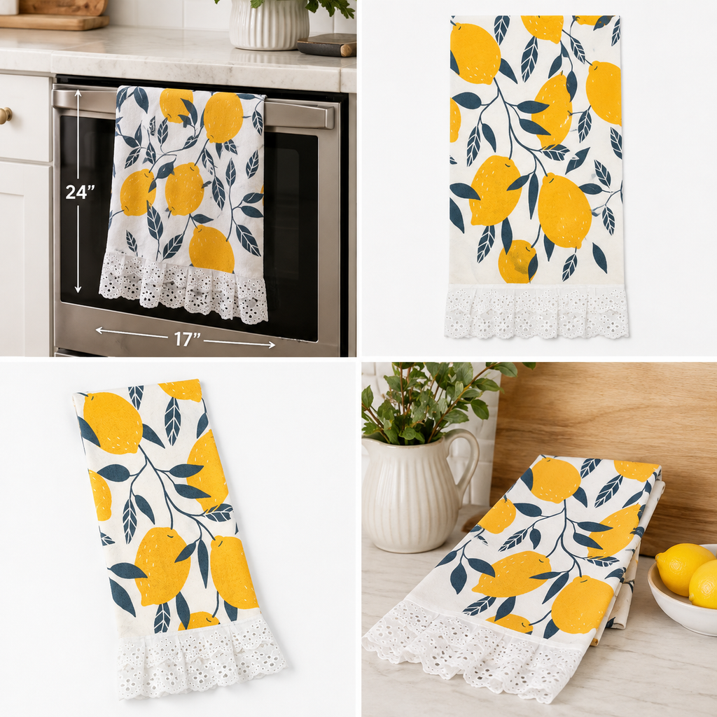 17" x 24" Dish Towel - Lemons | Multicolor