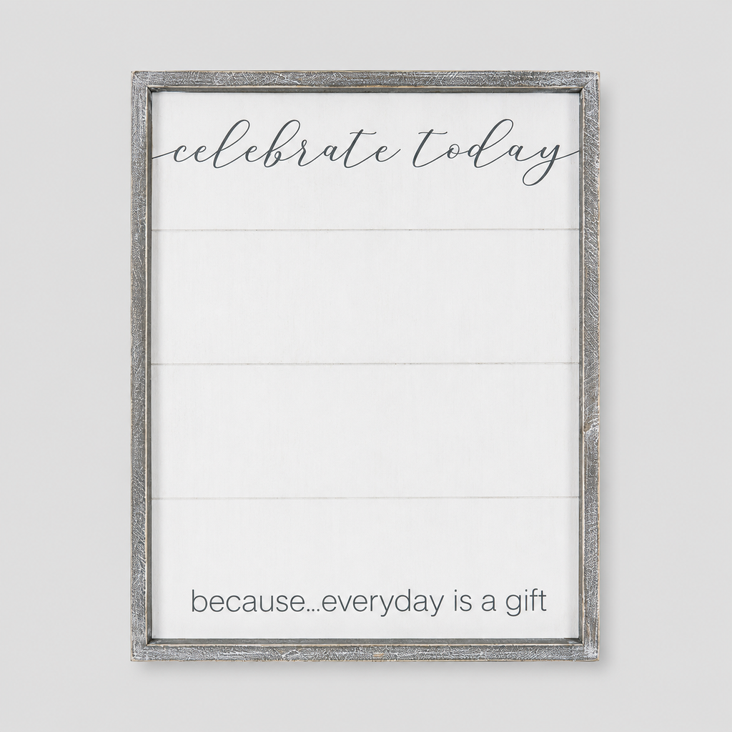 16" x 20" Reversible Shiplap Wood Framed Wall Art - Just You | White and Gray