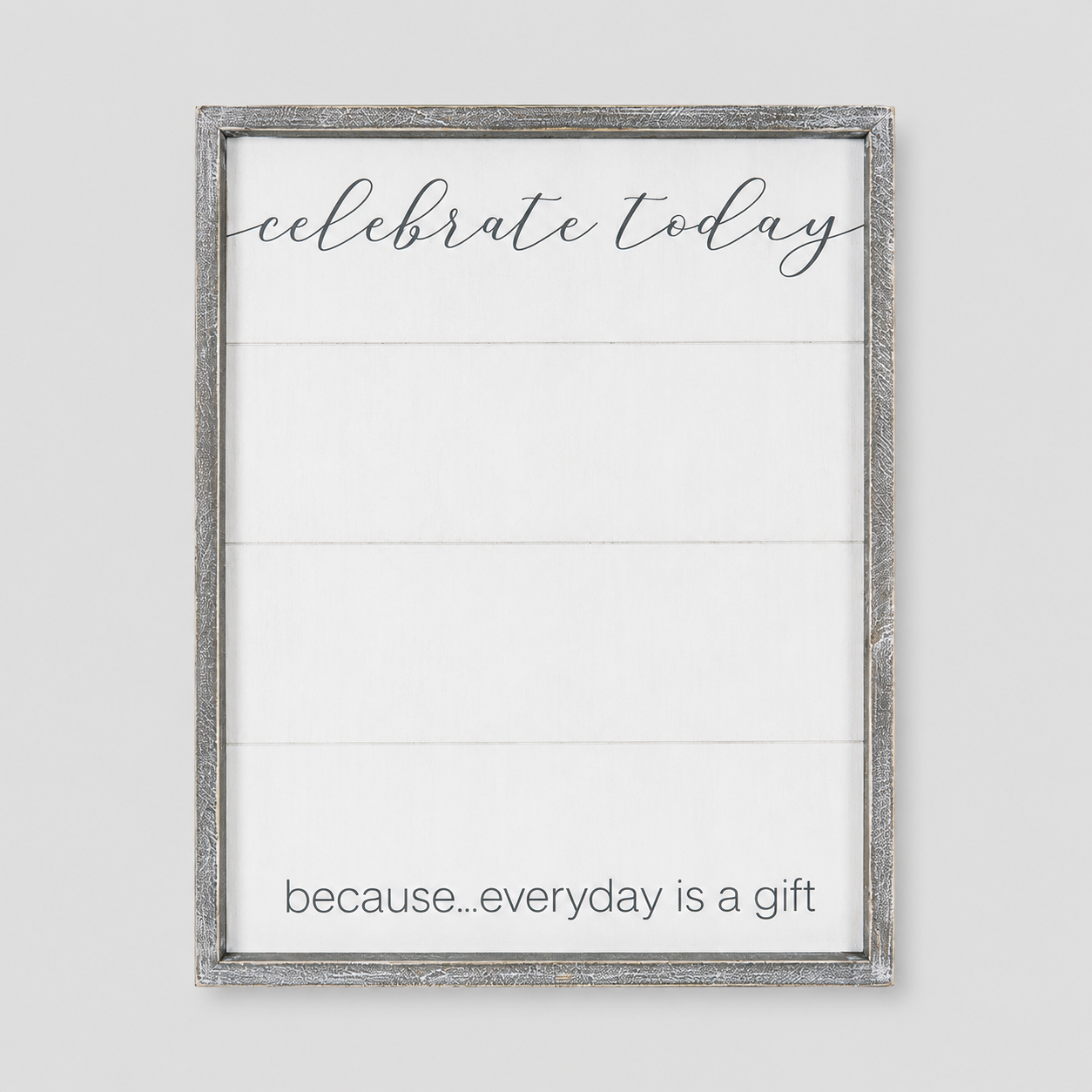16" x 20" Reversible Shiplap Wood Framed Wall Art - Just You | White and Gray