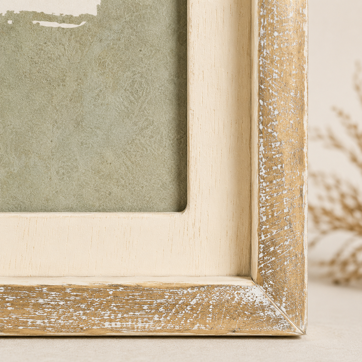 9" x 13" Wood Framed Sign - Half Circle Abstract | Sage and Cream