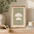 9" x 13" Wood Framed Sign - Half Circle Abstract | Sage and Cream