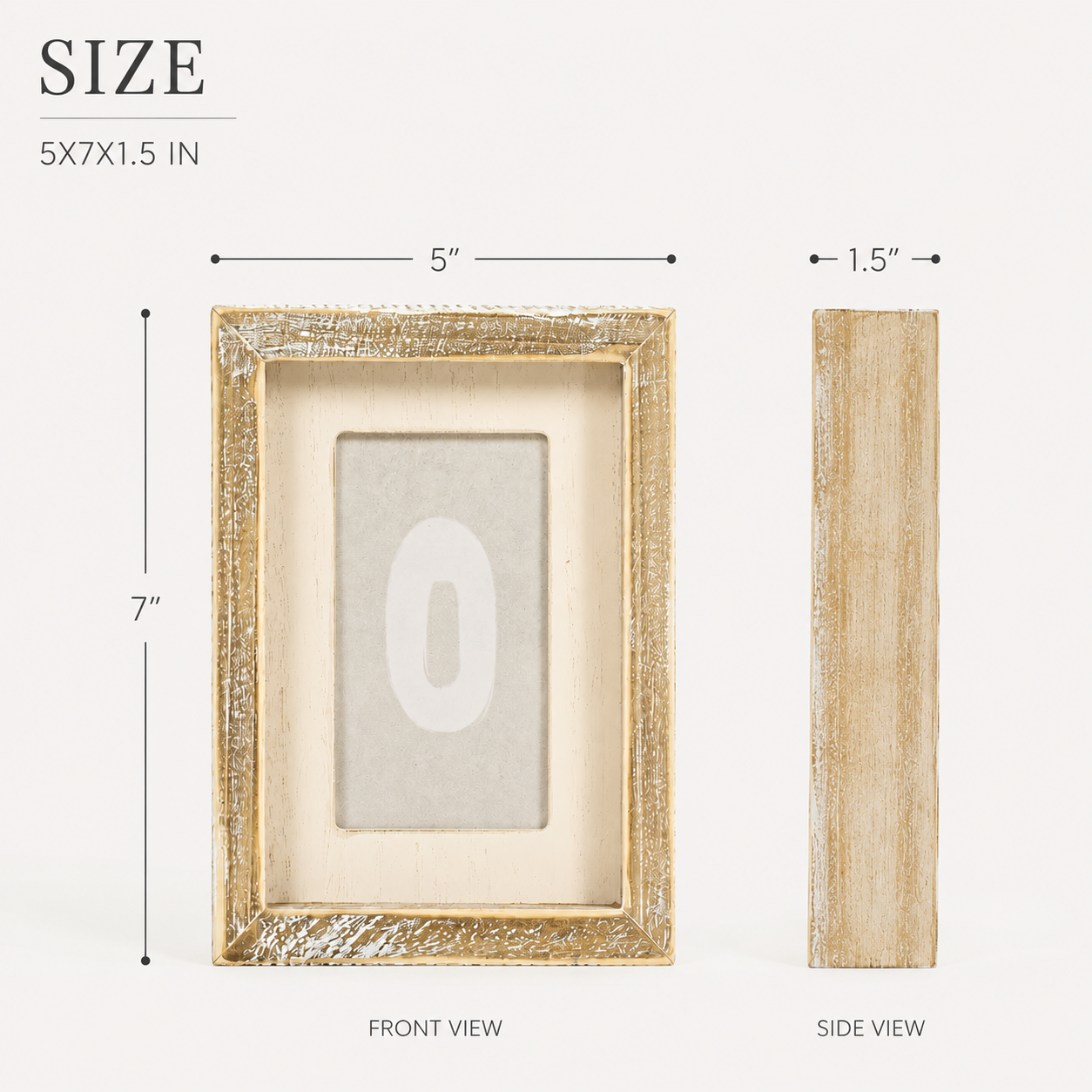 5" x 7" Wood Framed Sign - Circle | Gray and Cream