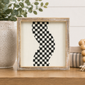 8" Reversible Wood Framed Sign - Balls/Squiggle | Multicolor