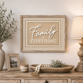 20" x 16" Reversible Wood Framed Wall Art - Family/Wicked | Multicolor