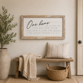 25" x 14" Reversible Wood Framed Wall Art - Lived In/Memories | White, Gray and Tan