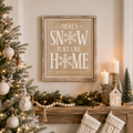 17" x 20" Reversible Wood Framed Wall Art - Snow Place Like Home/Grateful Hearts | Multicolor