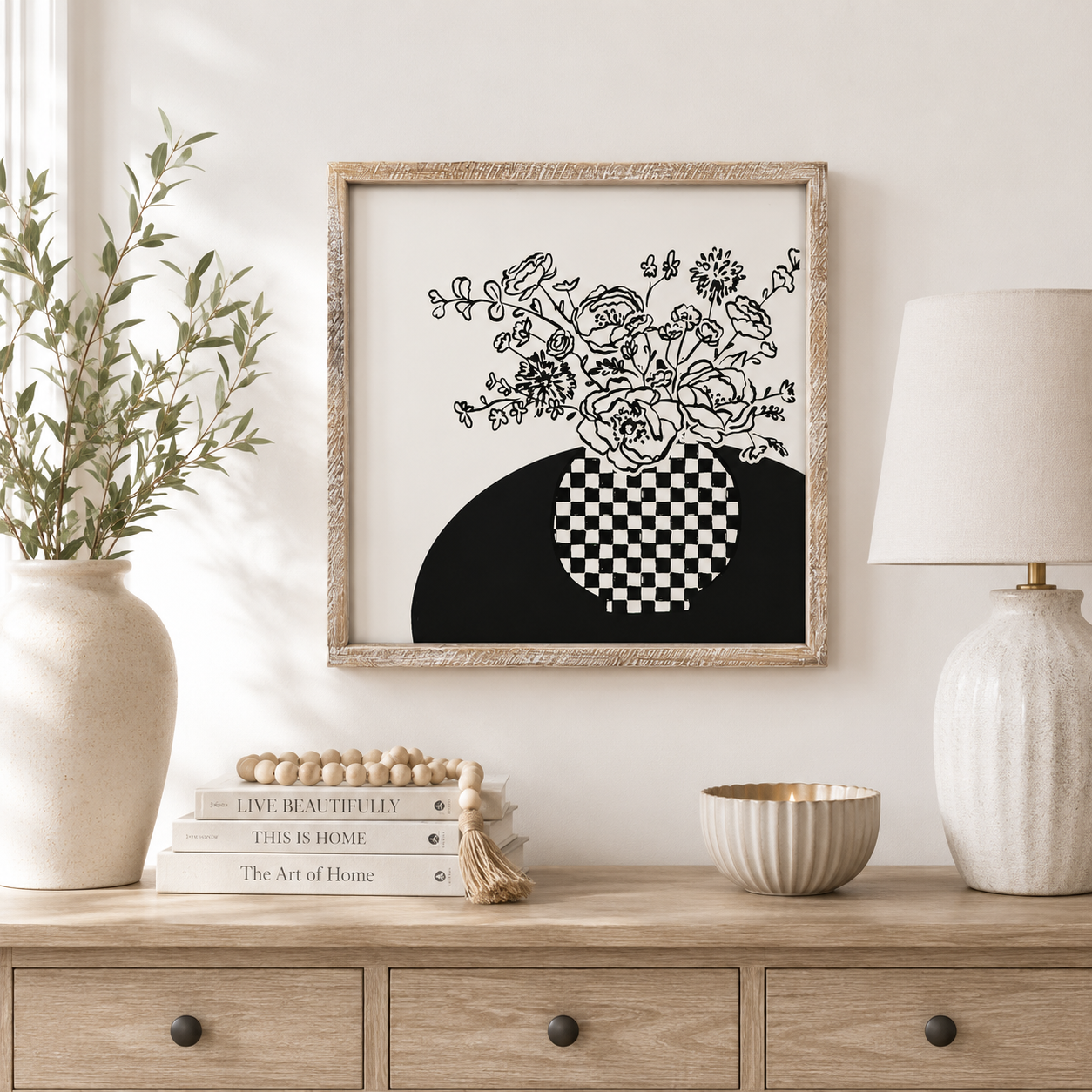 19" Reversible Wood Framed Wall Art - Gift/Flower | Multicolor