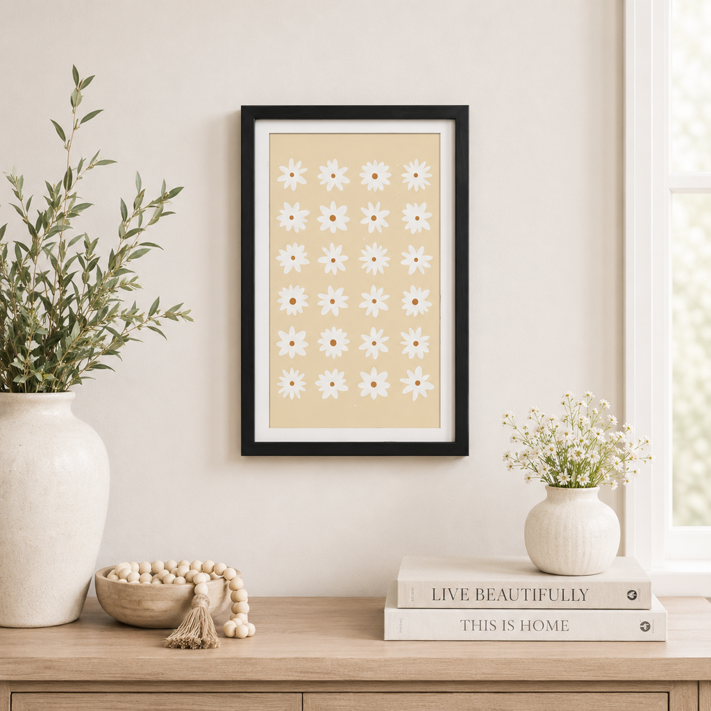 13" x 20" Reversible Wood Framed Wall Art - Reindeer/Daisy | Multicolor