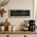 24" x 9" Reversible Wood Framed Wall Art - Rise/Shine and Today's Special | White and Grey