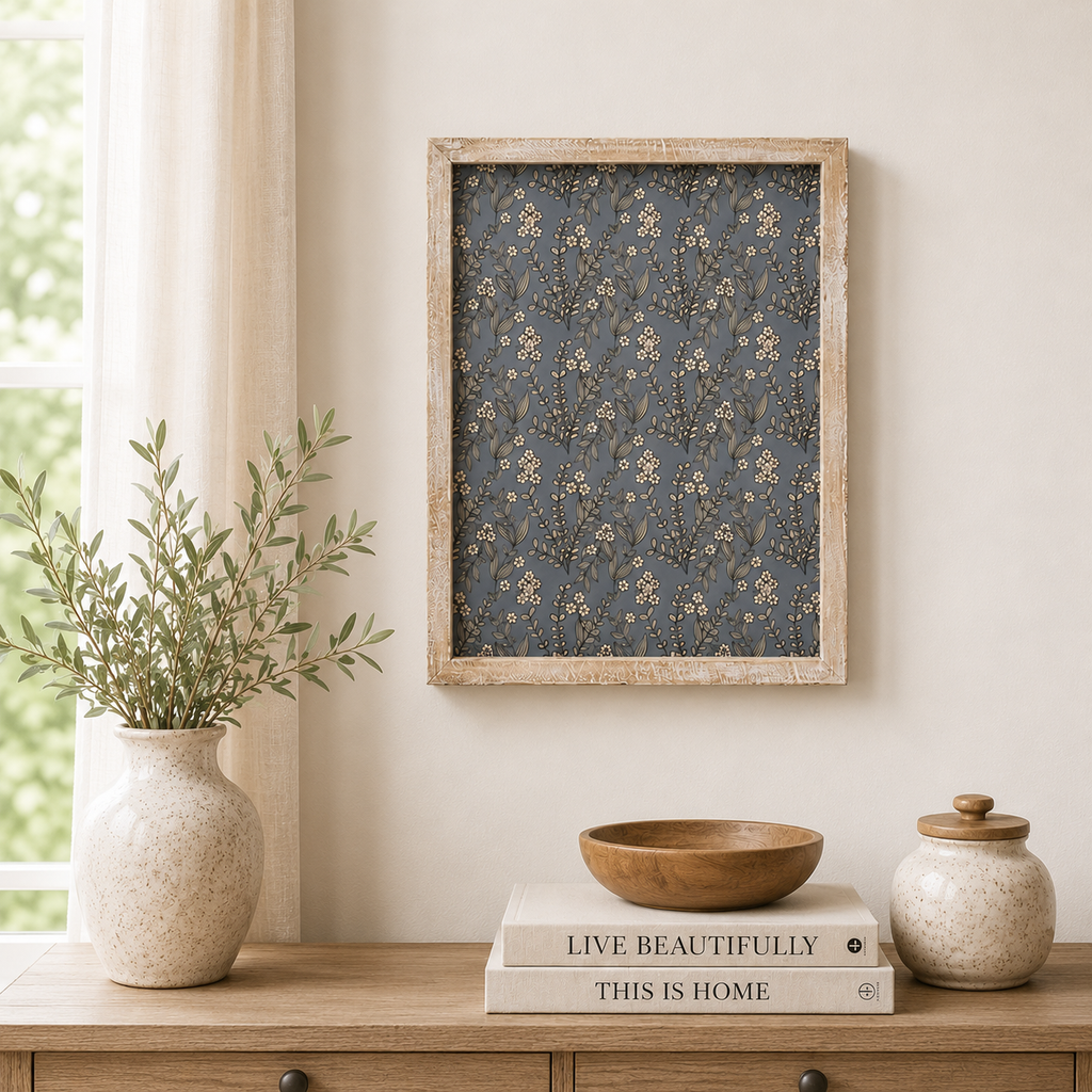 13" x 17" Reversible Wood Framed Wall Art - Pattern/Marigold | Multicolor