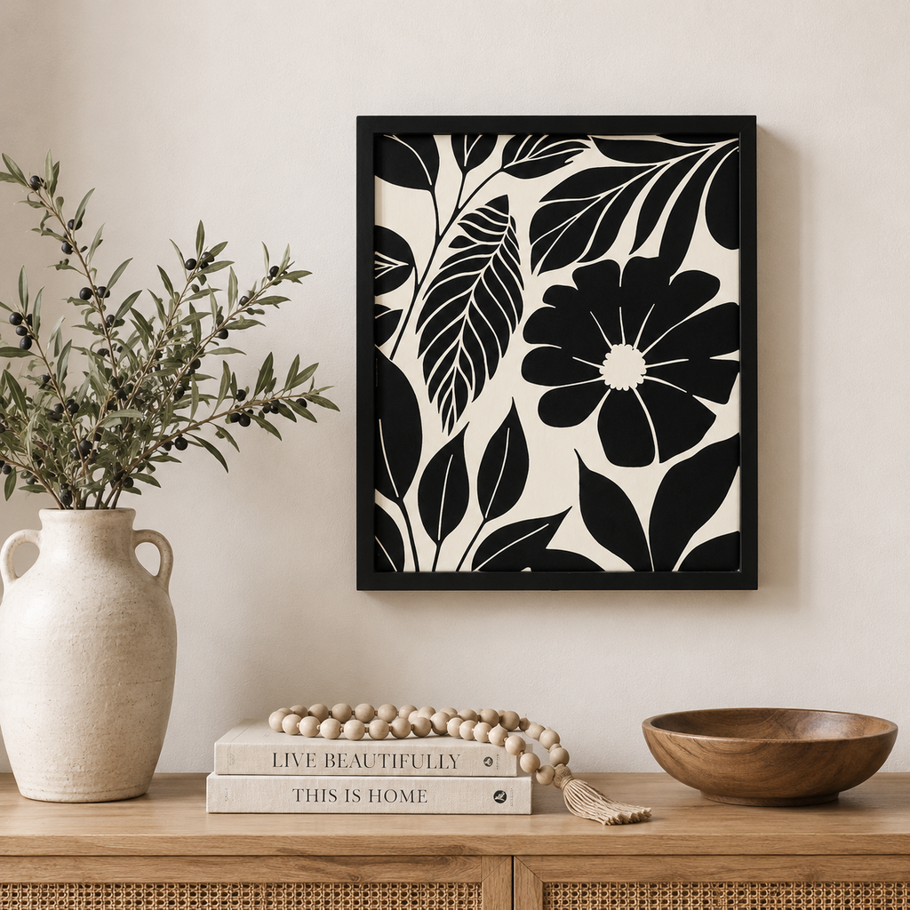 17" x 20" Reversible Wood Framed Wall Art - Amsterdam | White and Black