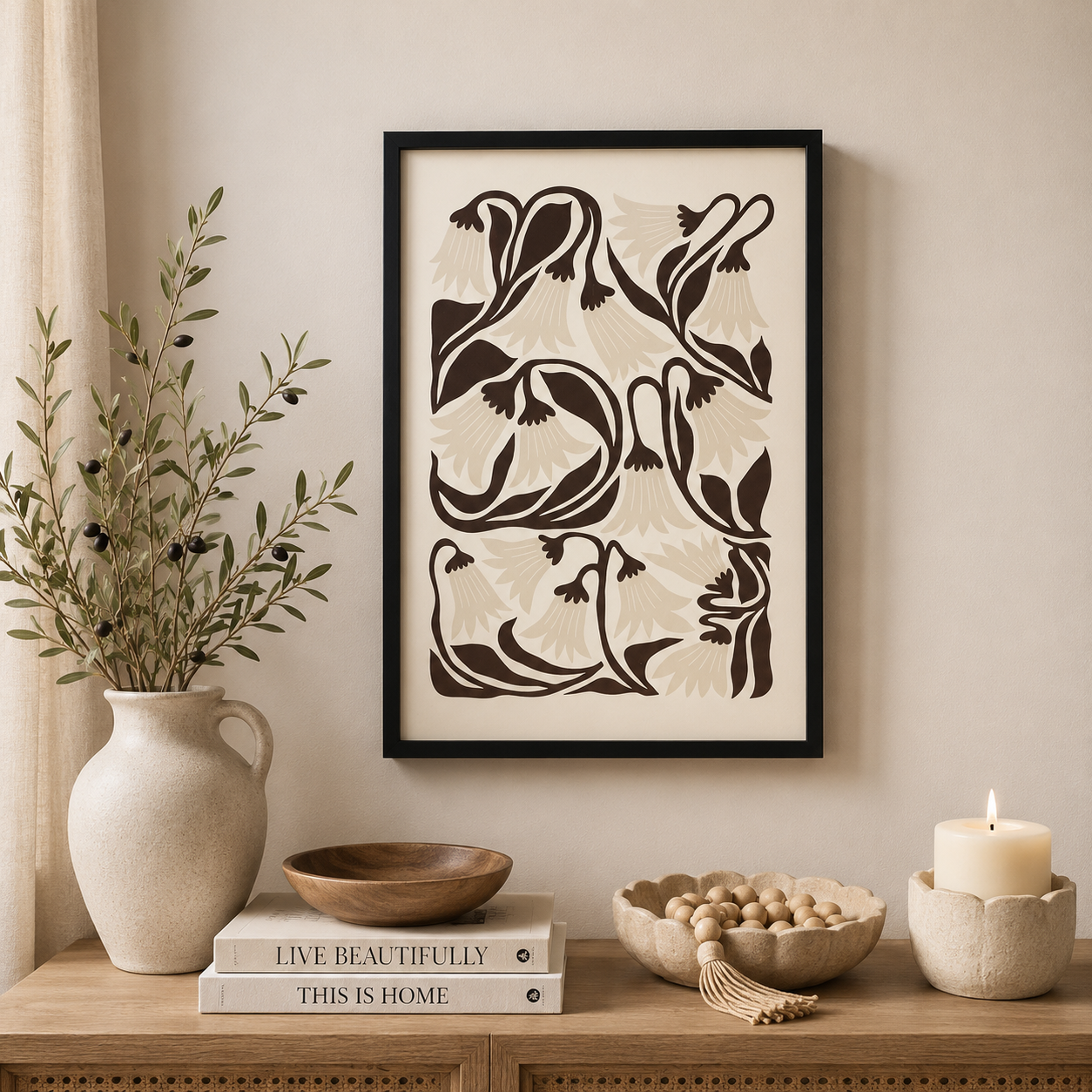 17" x 24" Reversible Wood Framed Wall Art - Floral | Multicolor