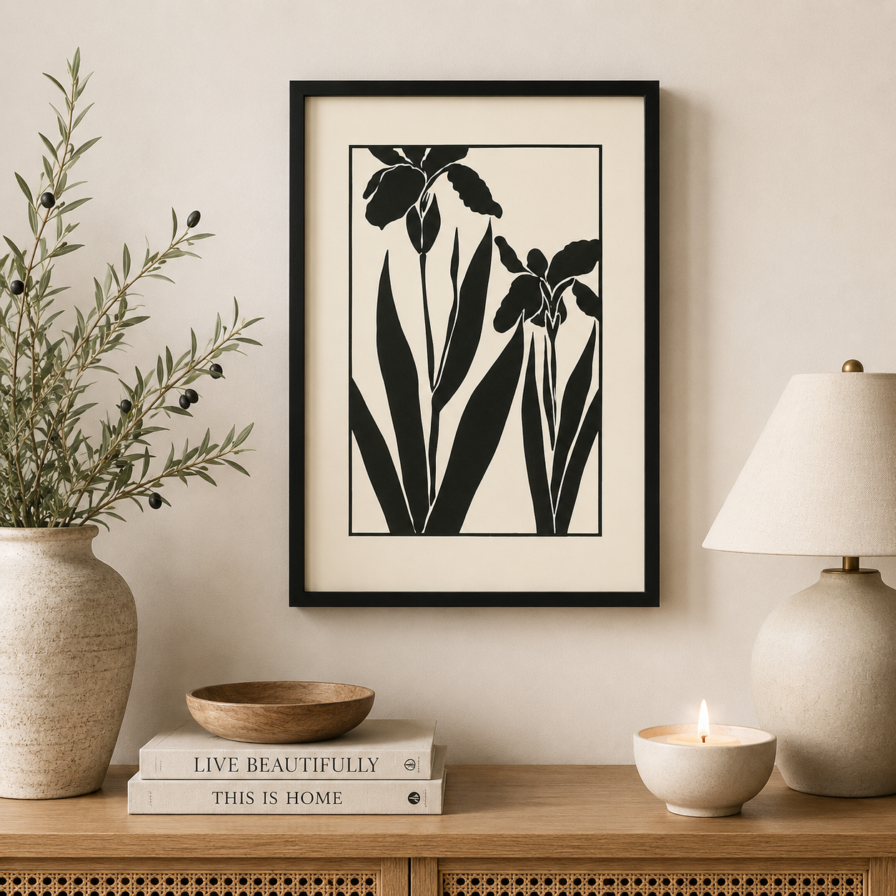 17" x 24" Reversible Wood Framed Wall Art - Floral | Multicolor