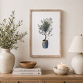 17" x 25" Reversible Wood Framed Wall Art - Pomegranate/Plant | Multicolor