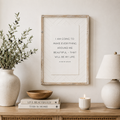 17" x 25" Reversible Wood Framed Wall Art - Beautiful/Life | White and Black