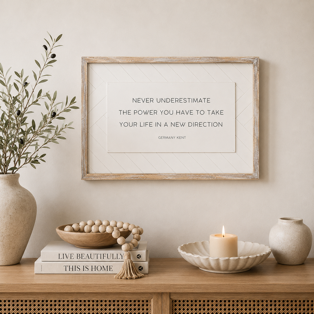17" x 25" Reversible Wood Framed Wall Art - Beautiful/Life | White and Black