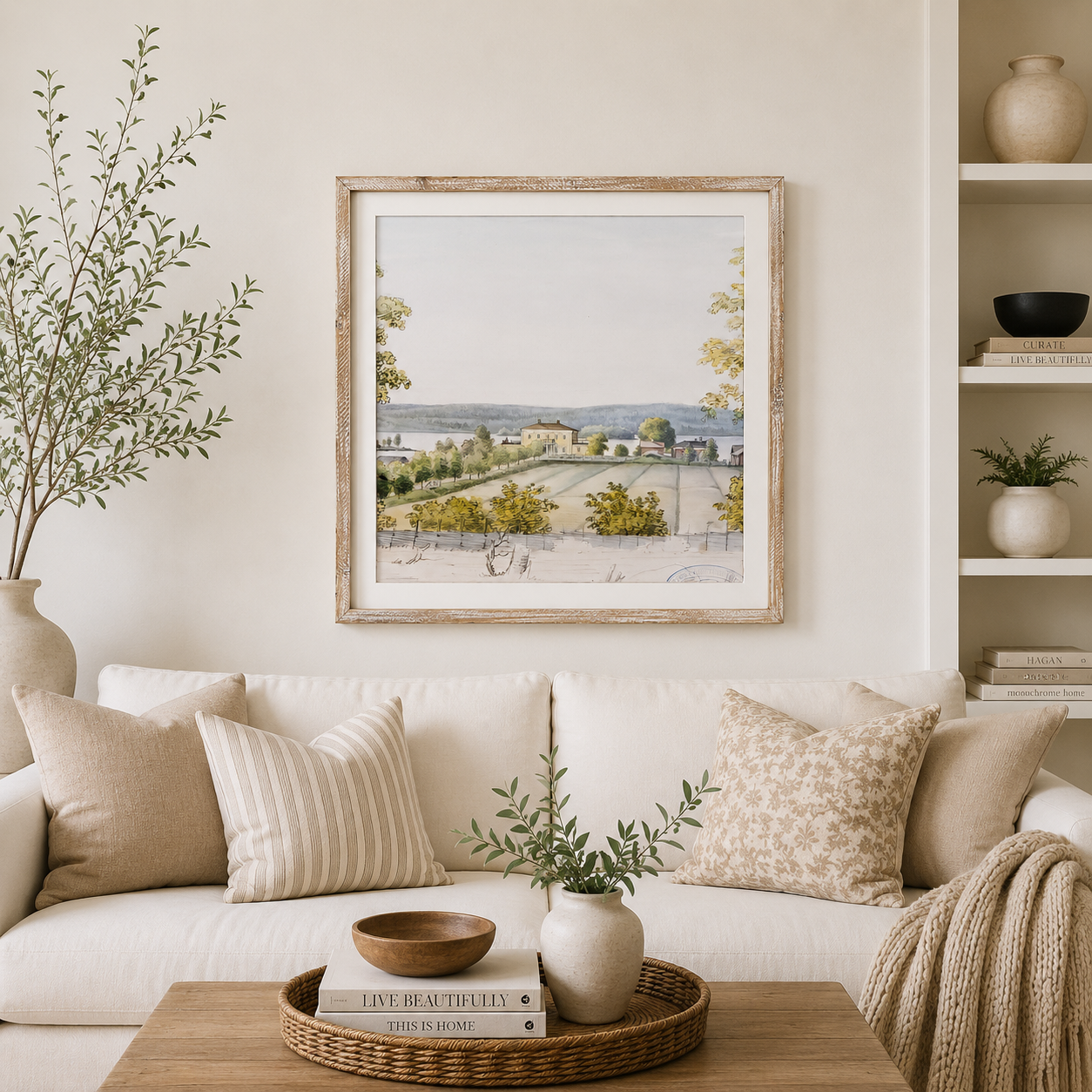 25" Reversible Wood Framed Wall Art - Flower/Landscape | Multicolor