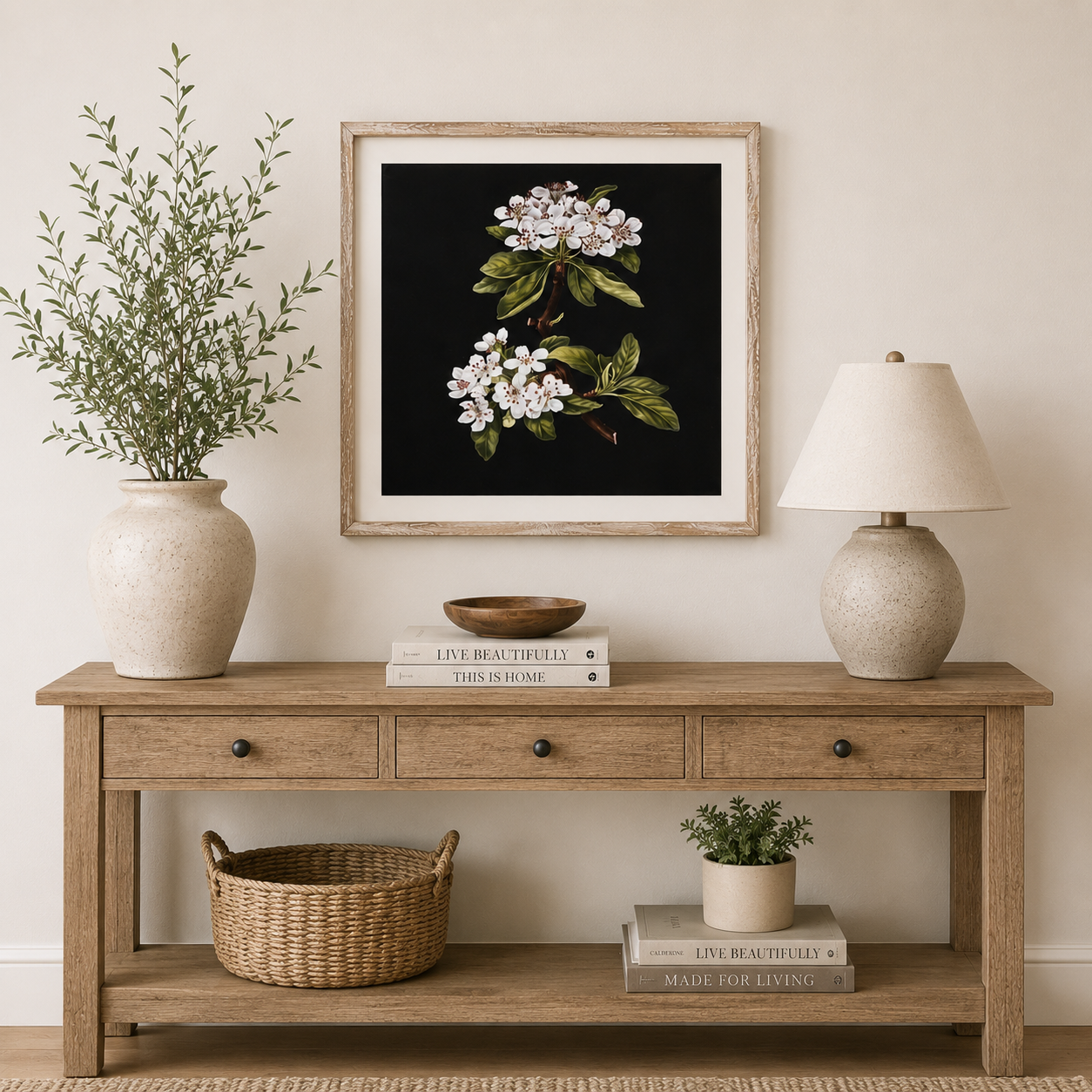 25" Reversible Wood Framed Wall Art - Flower/Landscape | Multicolor