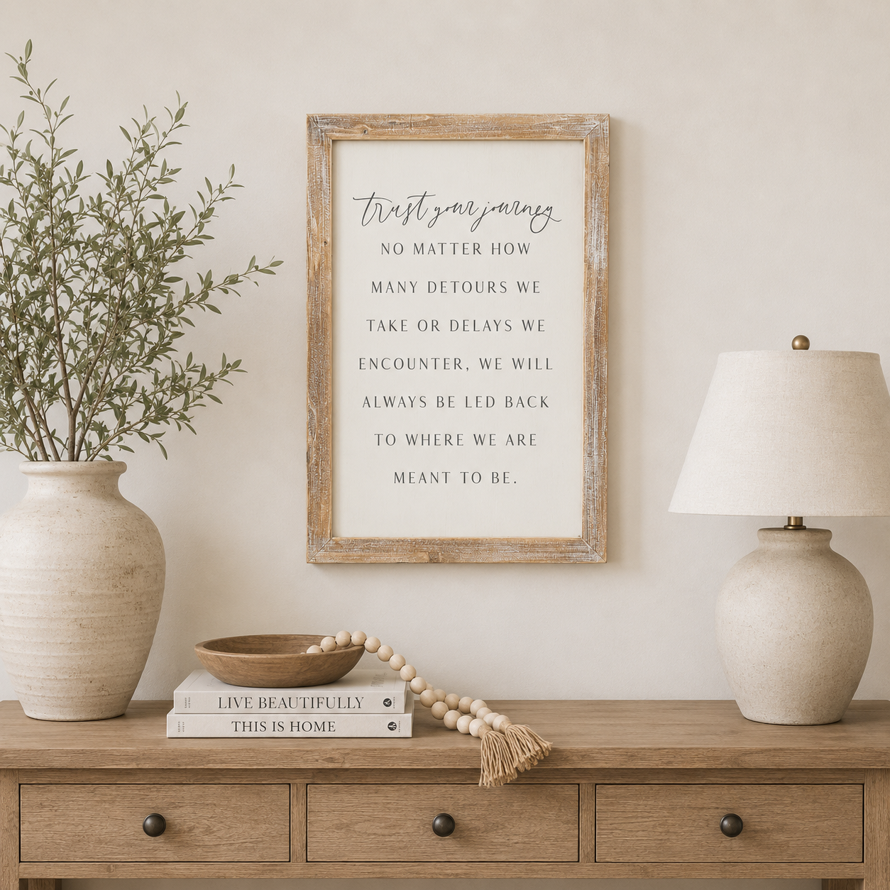 16" x 24" Reversible Wood Framed Wall Art - Assigned Seats and Journey | White and Grey