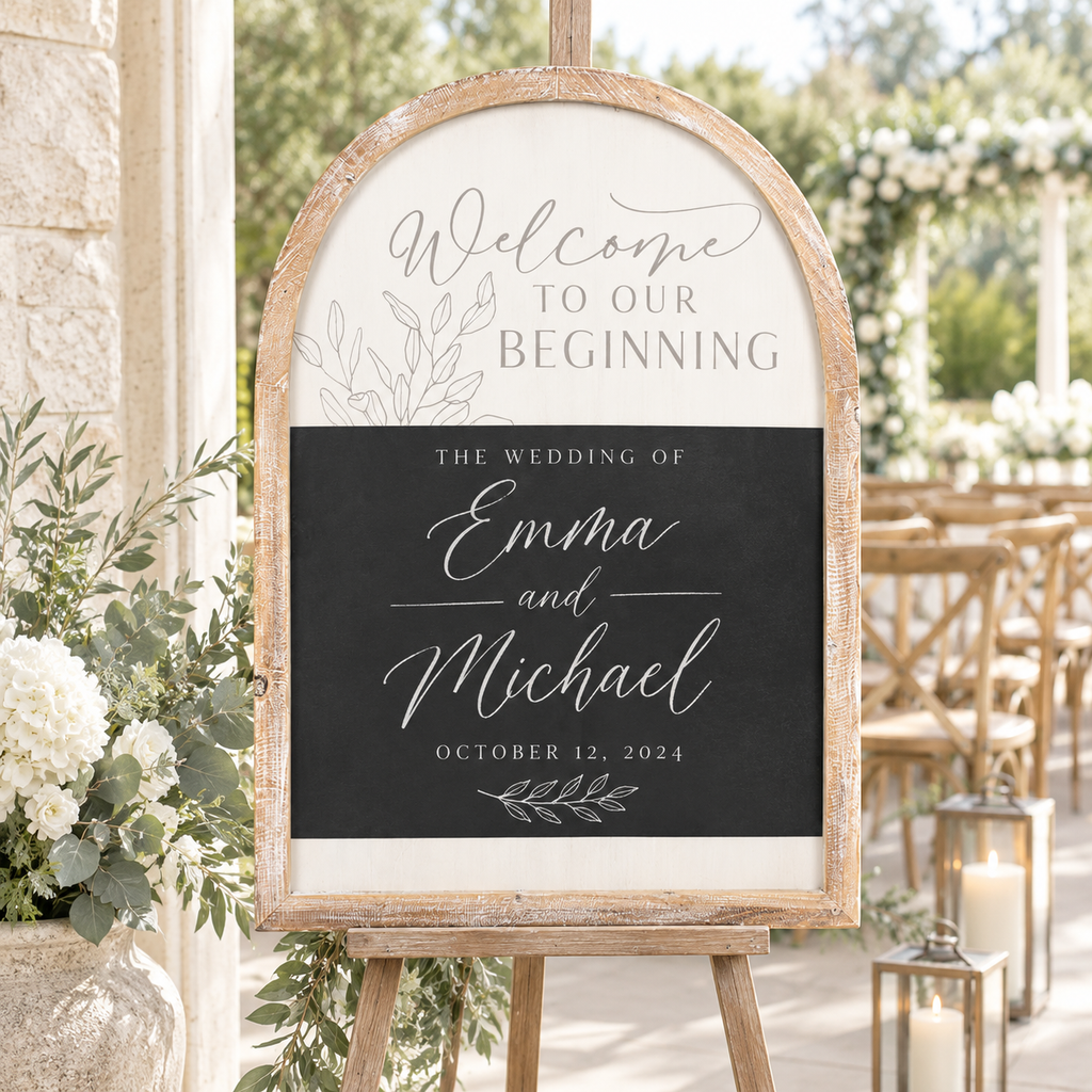 25" x 32" Reversible Wood Framed Wall Art - Welcome/Happy | Multicolor