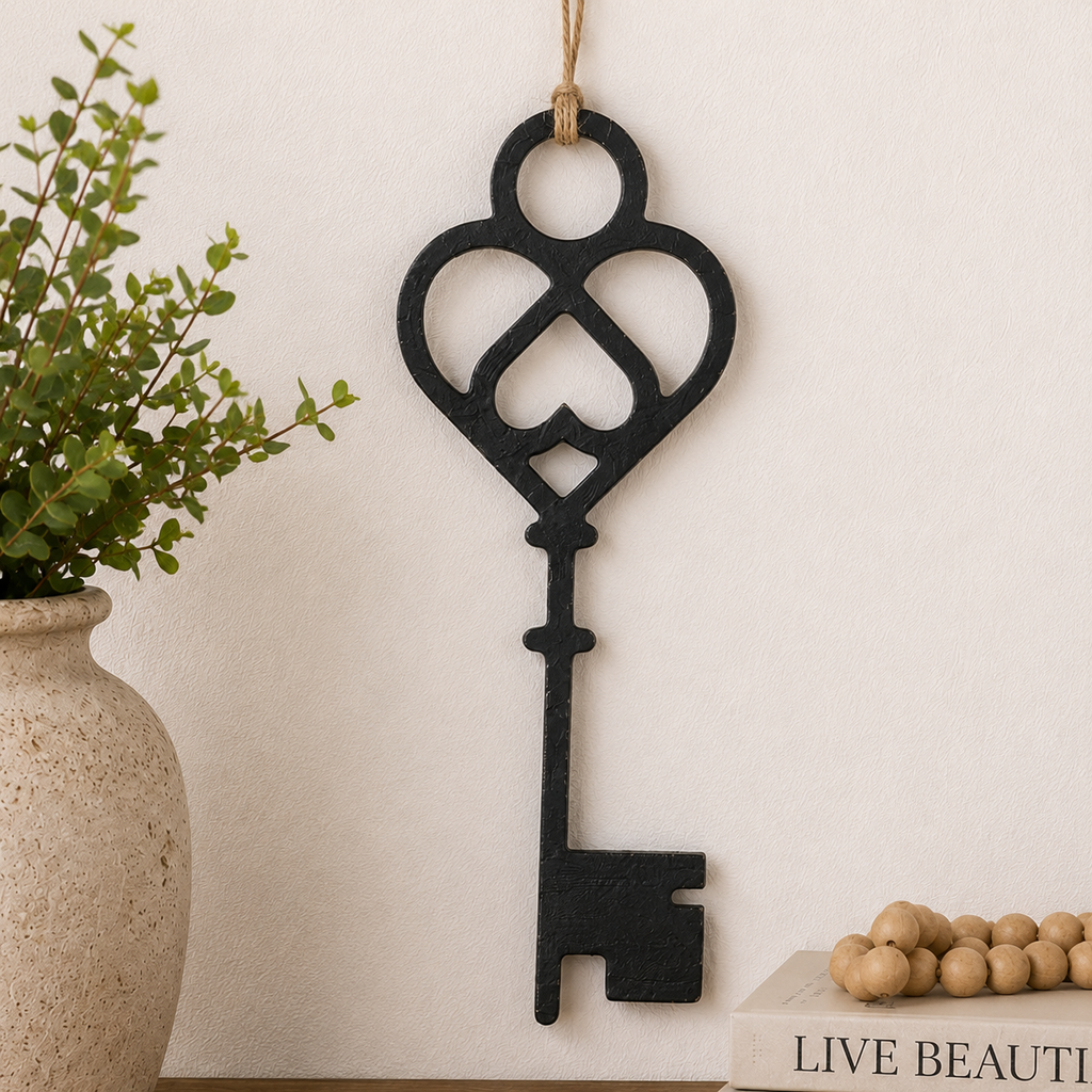 12" Metal Shape - Key | Black