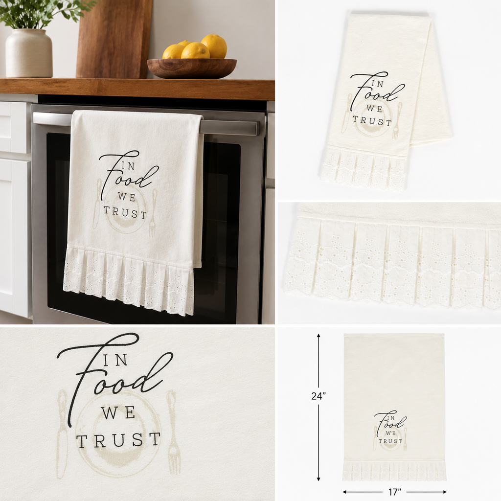 17" x 24" Dish Towel - In Food We Trust | Multicolor