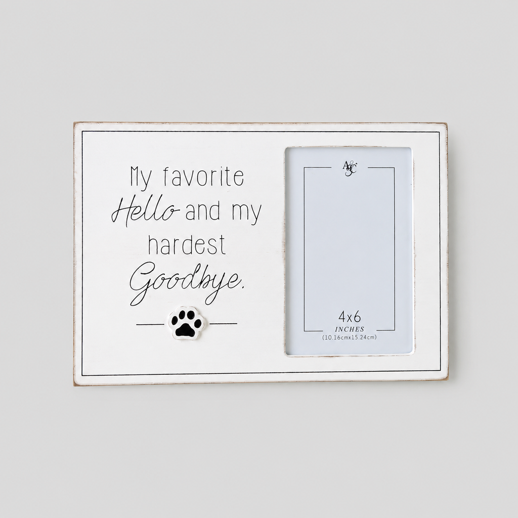 10" x 7" Wood Picture Frame - My Favorite Hello | Fur Babies Collection | Holds 4x6 Photo