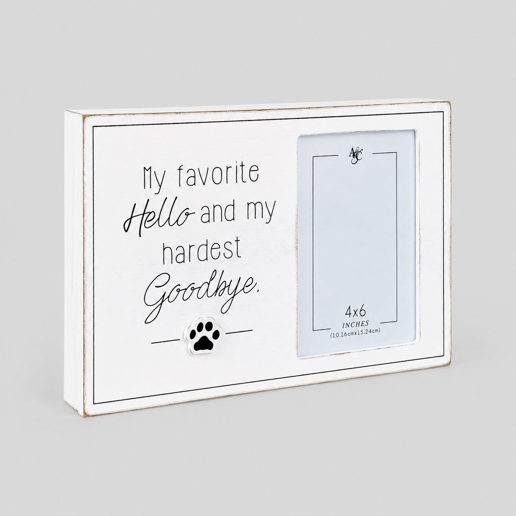 10" x 7" Wood Picture Frame - My Favorite Hello | Fur Babies Collection | Holds 4x6 Photo