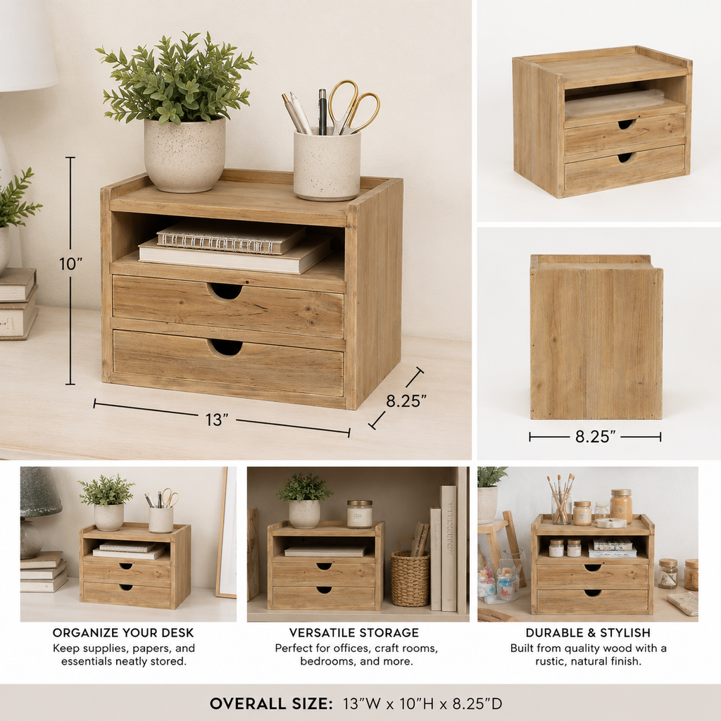 13" x 10" Wood Desk Drawer - Natural