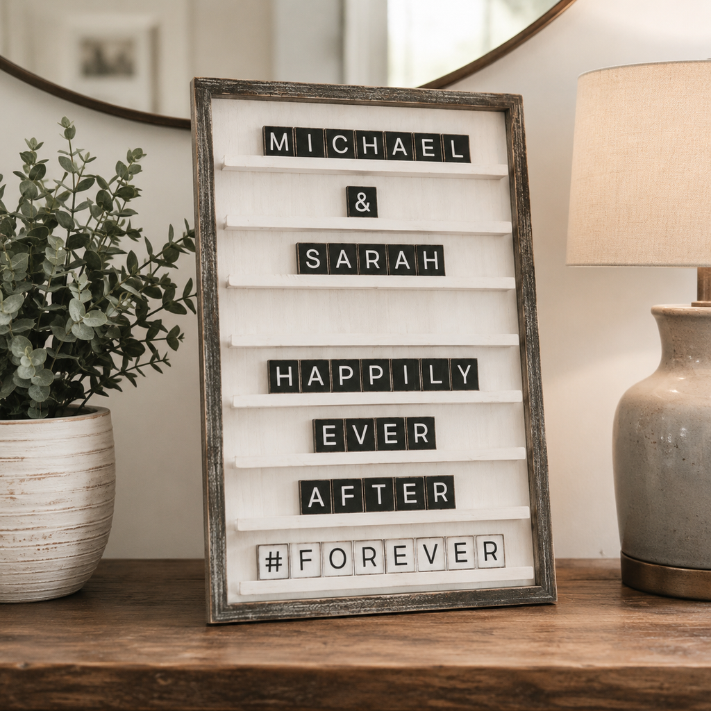 18" x 24" Wood Framed Letterboard - White