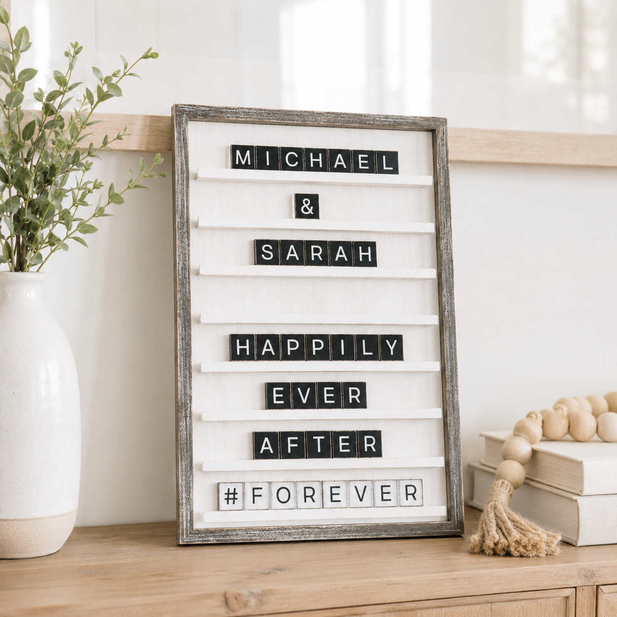 18" x 24" Wood Framed Letterboard - White