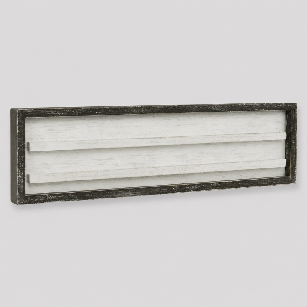 30" x 8" Wood Framed Letterboard Sign - White