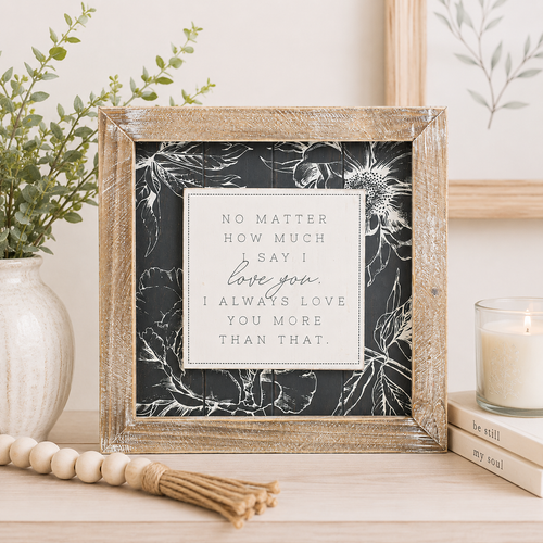14" Reversible Wood Frame Sign - Say and Know | White and Grey