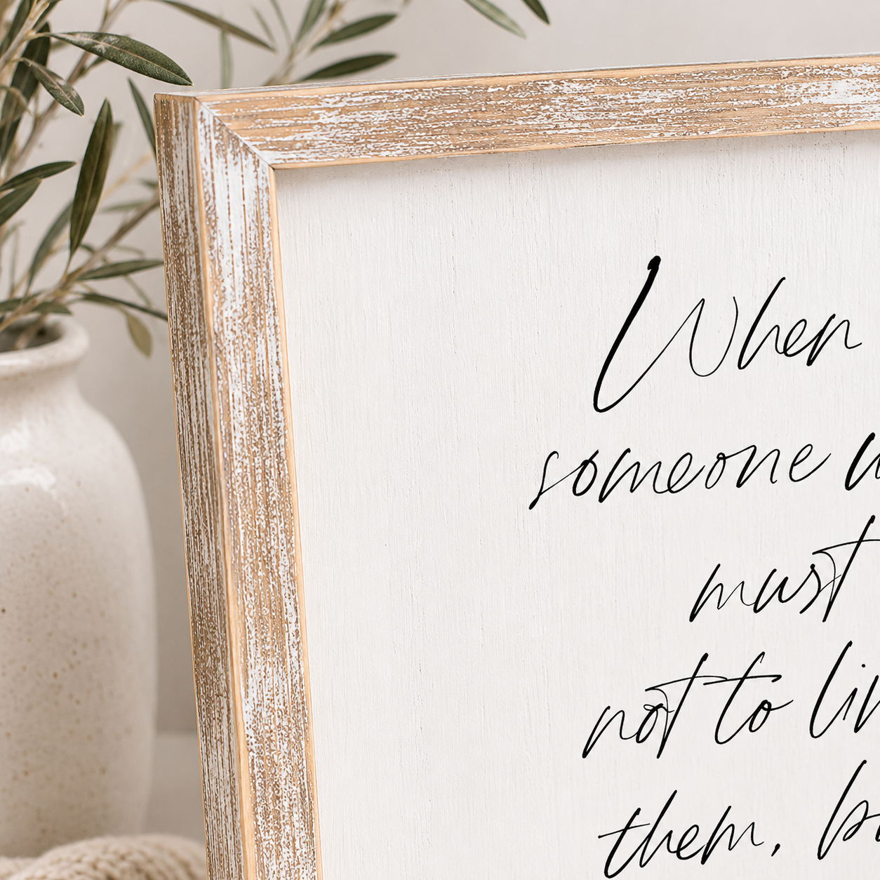 12" x 14" Wood Frame Sign - Learn | White and Black