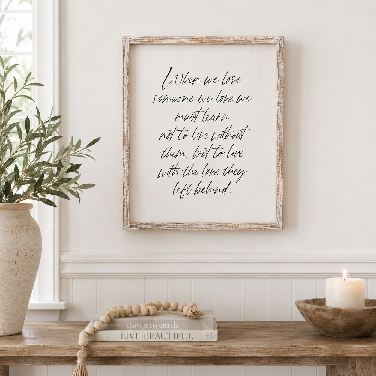 12" x 14" Wood Frame Sign - Learn | White and Black