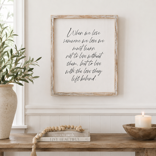 12" x 14" Wood Frame Sign - Learn | White and Black